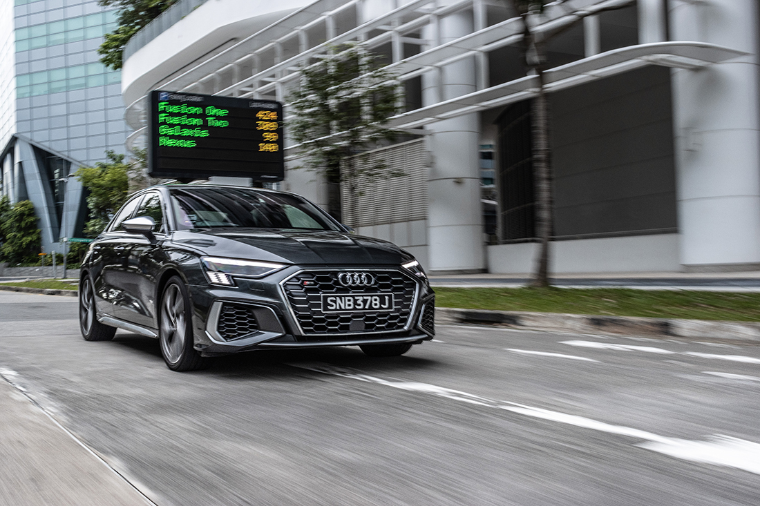 Audi S3 Sedan exterior driving dynamic Singapore