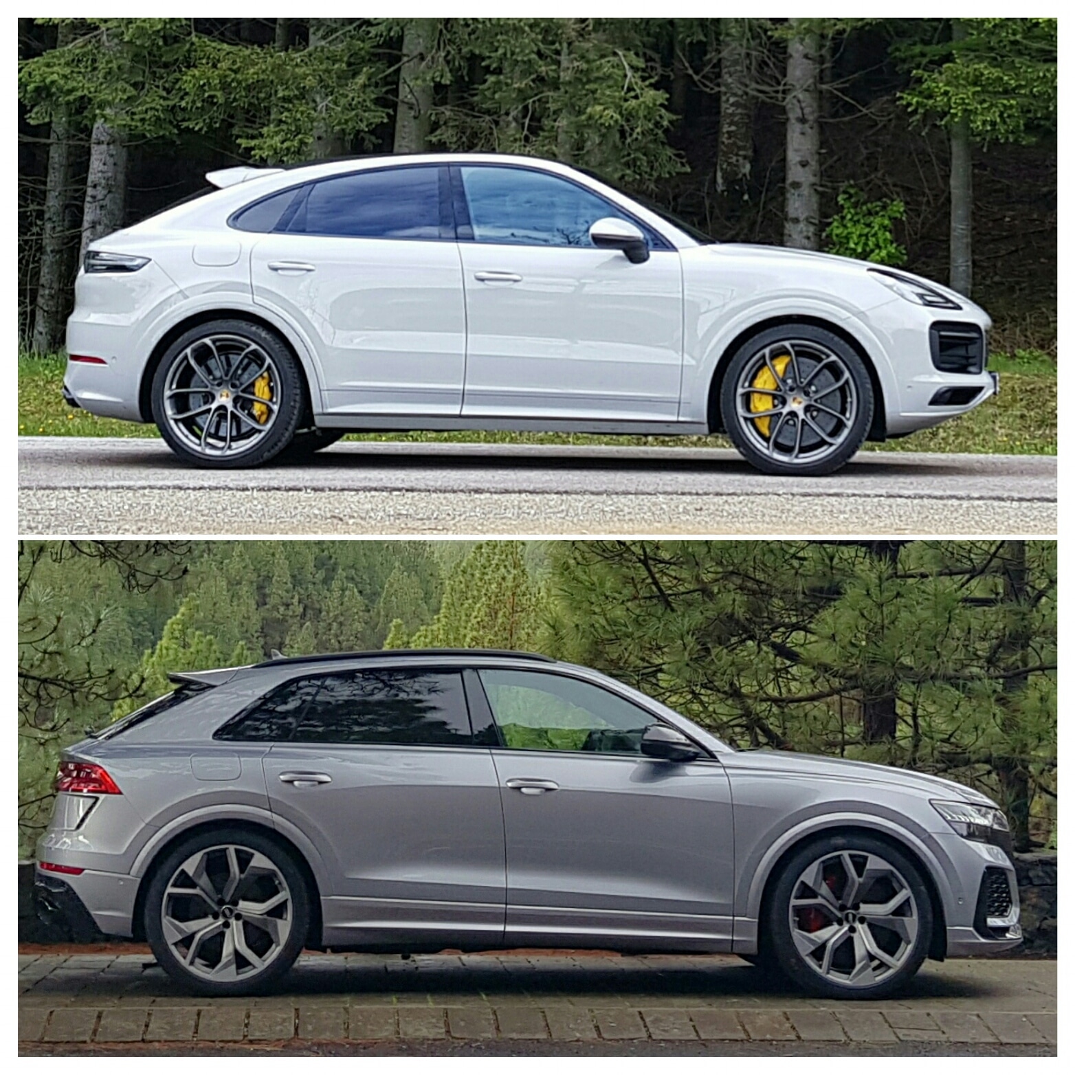 Here's a handy way to compare the 2: Cayenne Coupe is on top, RS Q8 below